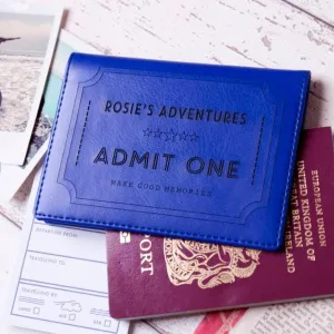Ticket to Adventure Personalised Passport Cover Holder