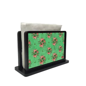 Tissue Holder Paper Napkin Stand -  Lines Roses Shabby Chic Vintage