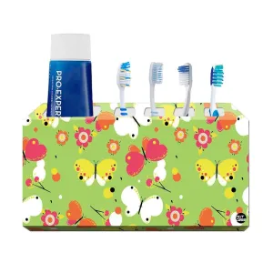 Toothbrush Holder Wall Mounted -Green Butterfly