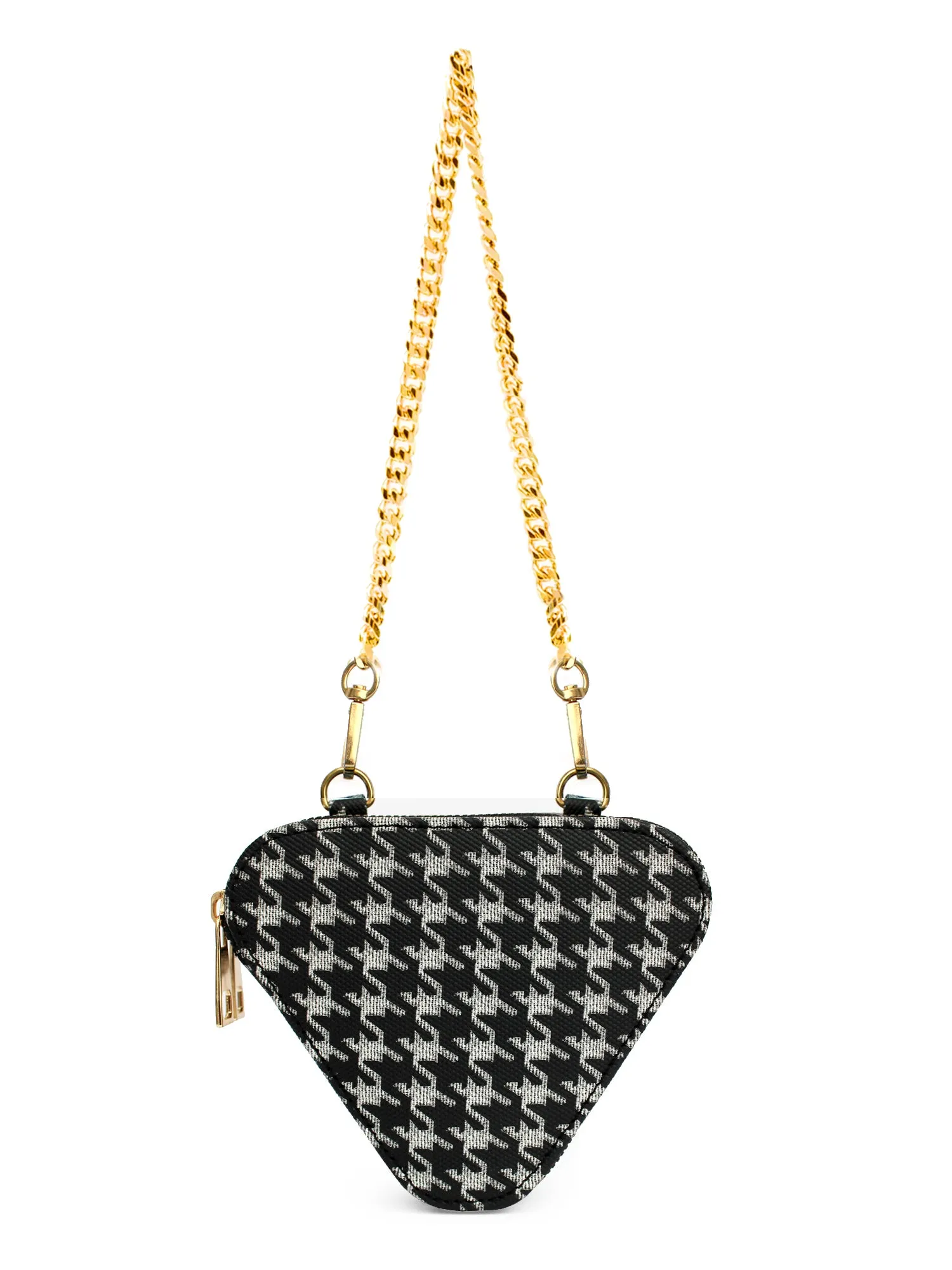 Trio Black Houndstooth Mini Triangle Bag | Modern Myth