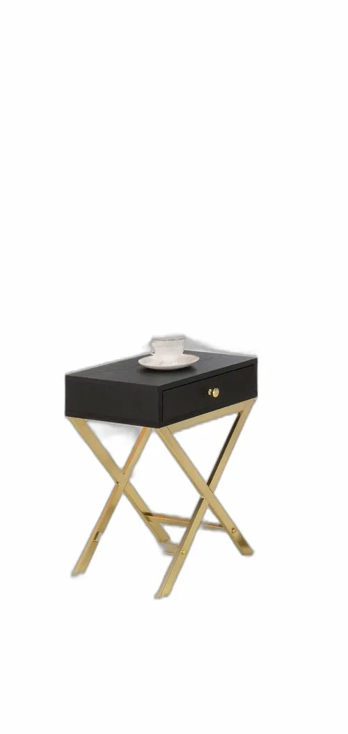 Victoria Sleek Brass End Side Table