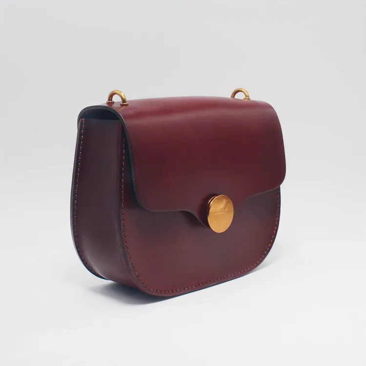 Vintage Womens Brown Leather Crossbody Bags Shoulder Bag Purses for Women