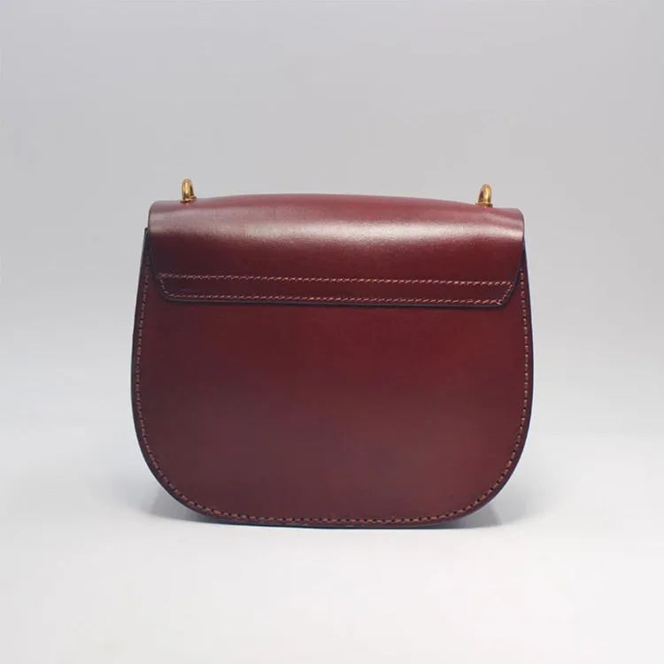 Vintage Womens Brown Leather Crossbody Bags Shoulder Bag Purses for Women