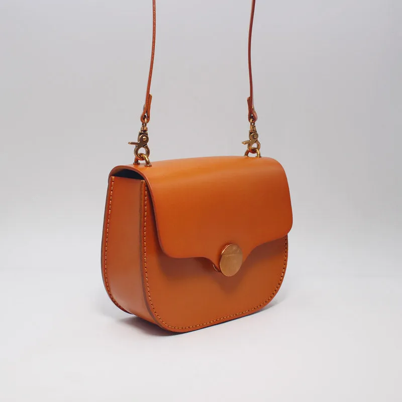 Vintage Womens Brown Leather Crossbody Bags Shoulder Bag Purses for Women
