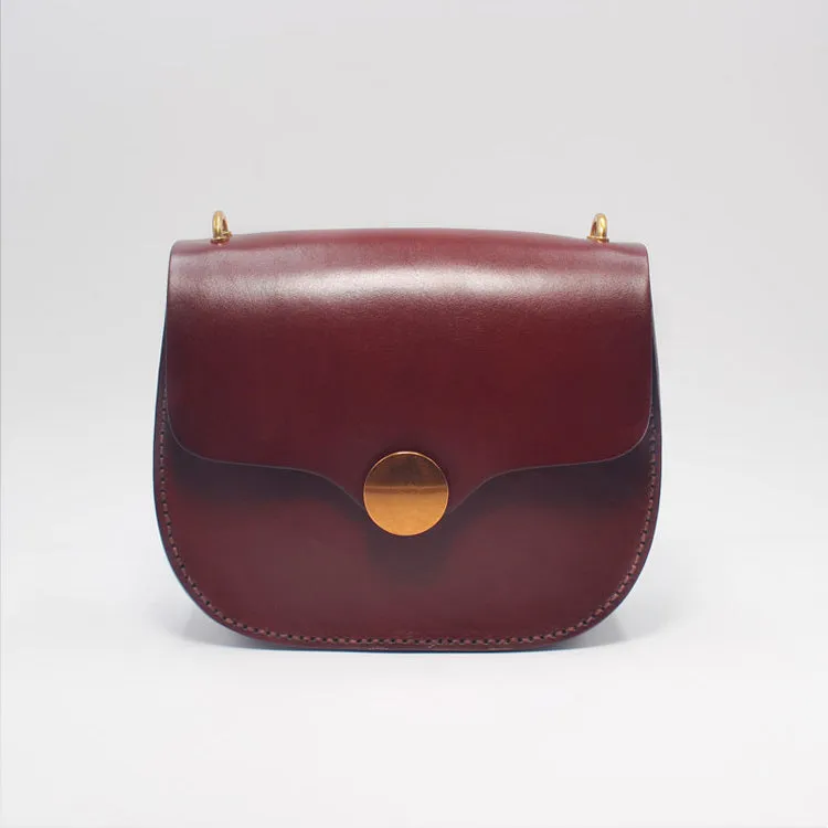 Vintage Womens Brown Leather Crossbody Bags Shoulder Bag Purses for Women