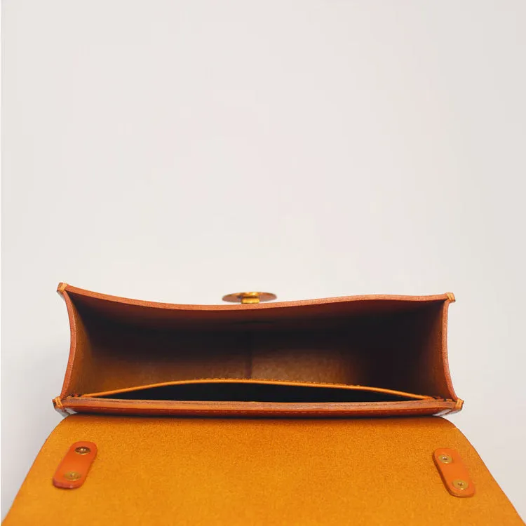 Vintage Womens Brown Leather Crossbody Bags Shoulder Bag Purses for Women