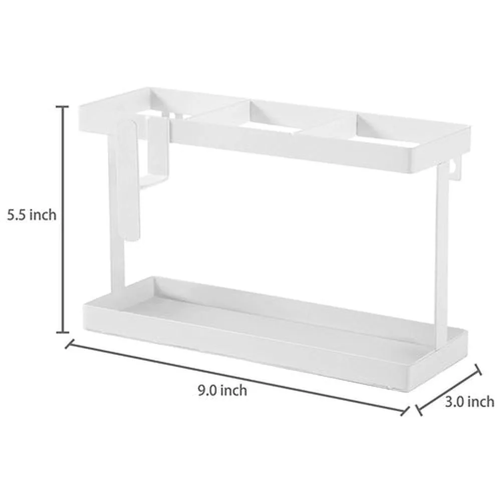 Wall Mounted Bathroom Rack, Hair Accessory Organizer | White  9x3x5.5 Inches