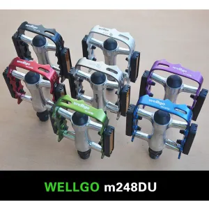 WELLGO M248DU 9/16” Alloy Metal Mountain Bike Bicycle MTB BMX Flat Pedals