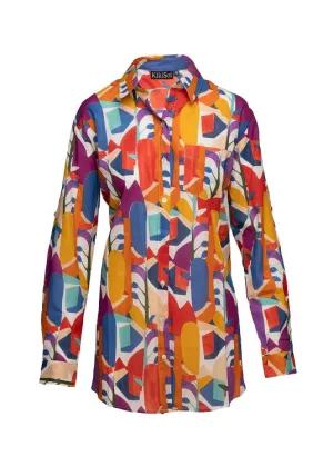 White Barcelona KikiSol Boyfriend Shirt