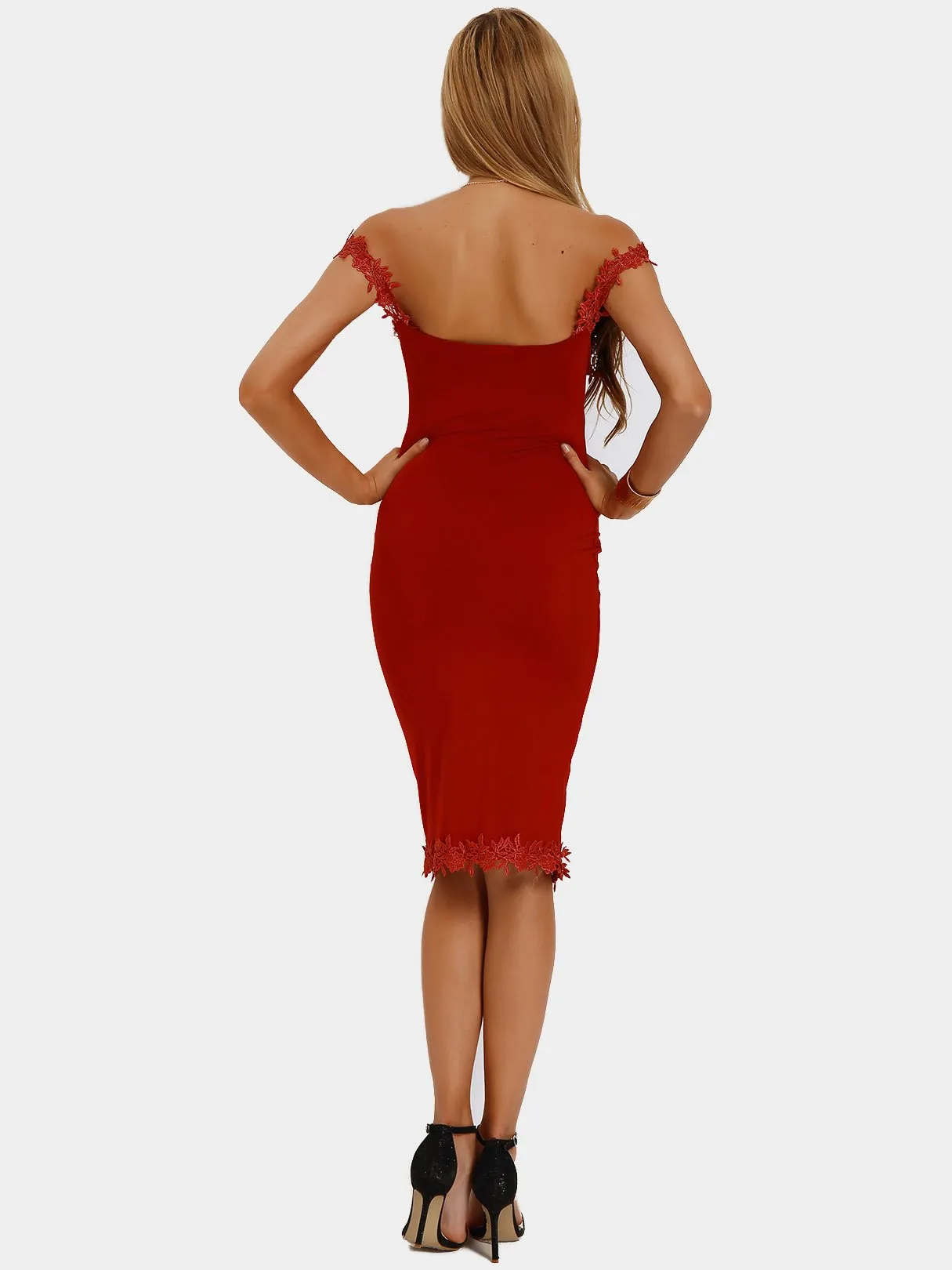 Wholesale Burgundy Bateau Sleeveless Lace Backless Bodycon Mini Dresses