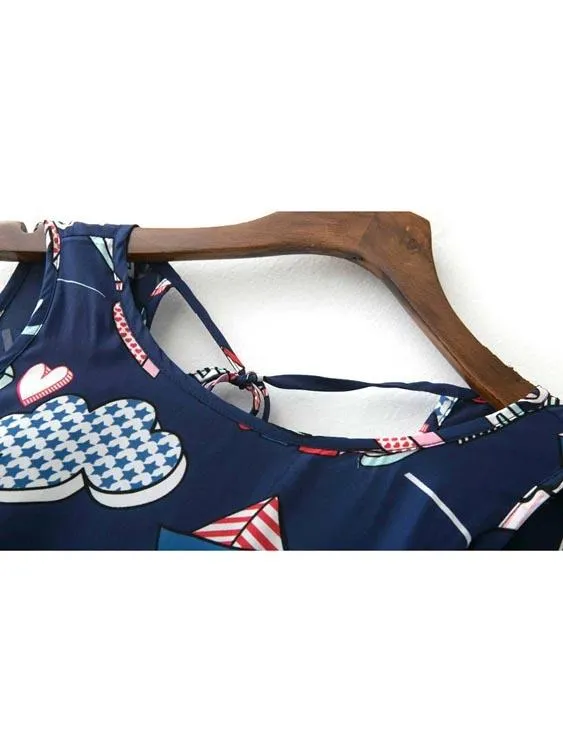 Wholesale Sleeveless Letter Printed Mini Dresses