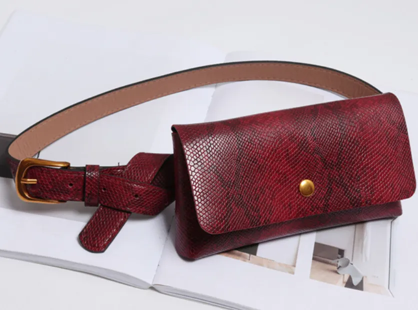 Women's PU Leather Chest Bag With Belt
