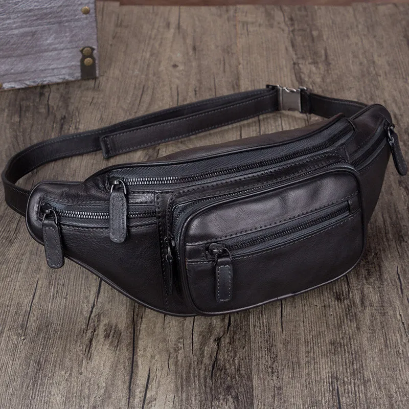 Womens Purple Leather Fanny Pack Waist Bag Chest Bag For Women