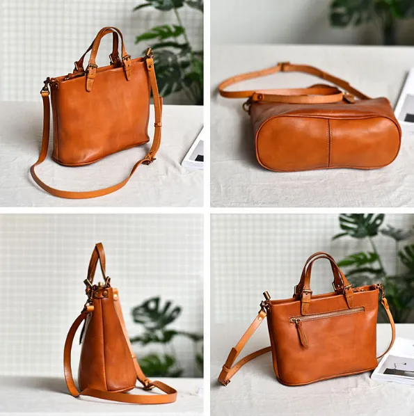 YAAGLE Women Street-chic Tanned Leather Handbag Tote YG57
