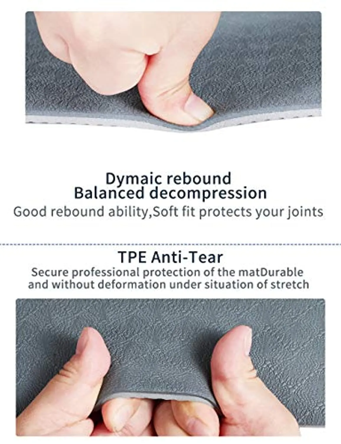 YAWHO Yoga Mat Fitness Mat Eco Friendly Material SGS Certified Ingredients TPE Specifications 72'' x 26'' Thickness 1/4-Inch Non-Slip Extra Large Yoga Mat with Carry Bag